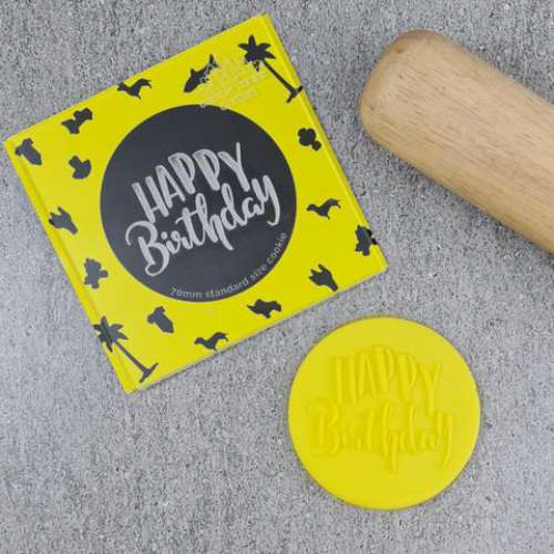 Cookie Stamp Debosser - Happy Birthday #2 - Click Image to Close